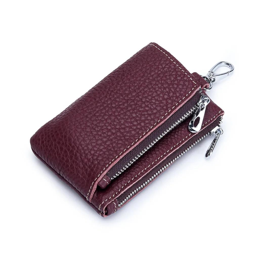 Cowhide Multi-functional Key Bag Genuine Leather Keychain Men Key Holder Women Keys Organizer Pouch Wallets Housekeeper Key Case