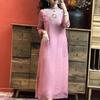 Abbigliamento Ricamato Stile Etnico Cotone Lino Vintage Streetwear Harajuku Stile Cinese Abito Estivo per Donna Abbigliamento