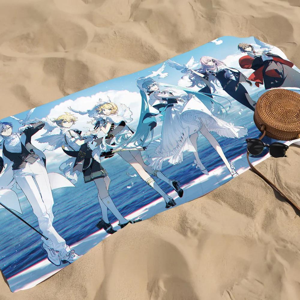 Hatsune Fashion M-Miku Towel Pool Beach Towel Portable Quick Fast Dry Sand Outdoor Travel Swim Blanket Thin Mat Bath Towel
