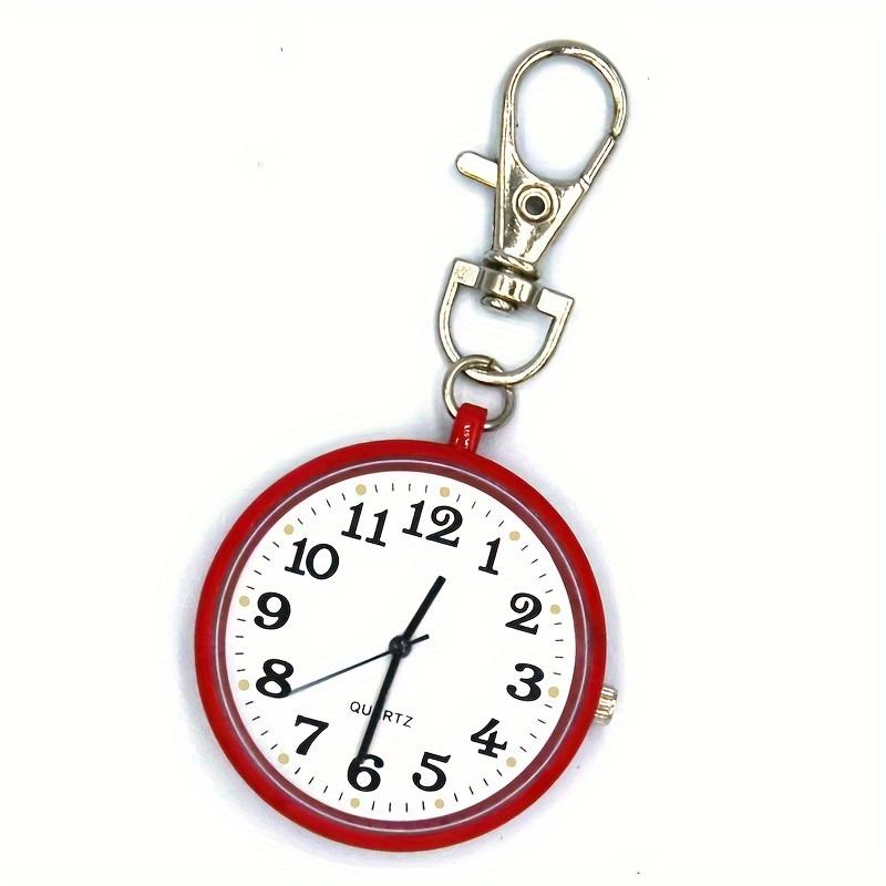 1PC Large Digital Clear Watch Keychain Watch Nurse Watch Student Exam Quartz Watch Pocket Watch Small Watch красный