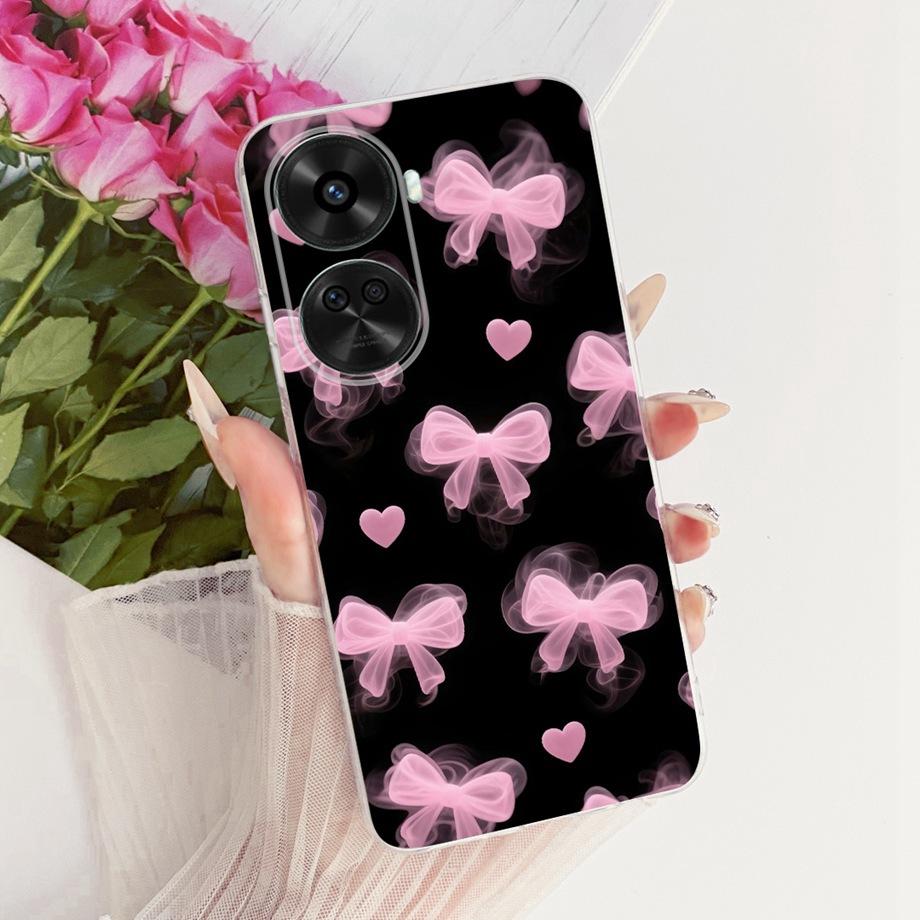 Für Huawei Nova 11i 11 Pro Nova 12 SE 11 SE Handyhülle Klar Weicher TPU Stoßfänger Abdeckung Cooles Cartoon Luxus Schmetterling Blume Funda