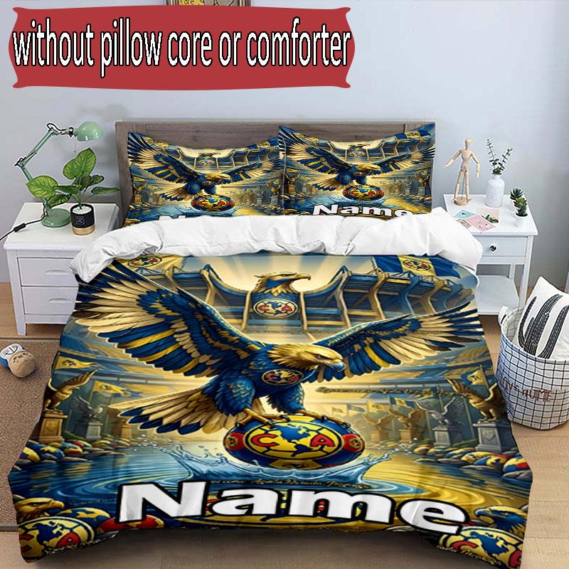 3pcs Duvet Cover Set (1*Duvet Cover + 2*Pillowcase, Without Core), Custom Name Cardiff City FC Pattern Bedding Set, Home Bedroom Decor Gift