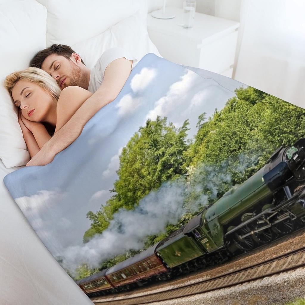 A3 Class 60103 Flying Scotsman Steam Locomotive Throw Blanket Flannel Sofa warm winter Retros Blankets