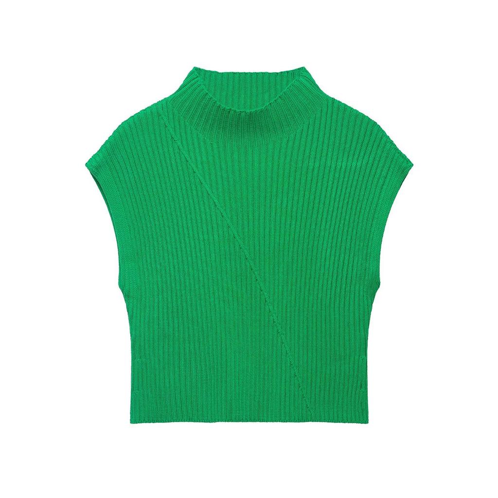 European and American Style, New Women's Clothing, Foreign Style, Fashionable Style, Ribbed Knitted Vest 6771113