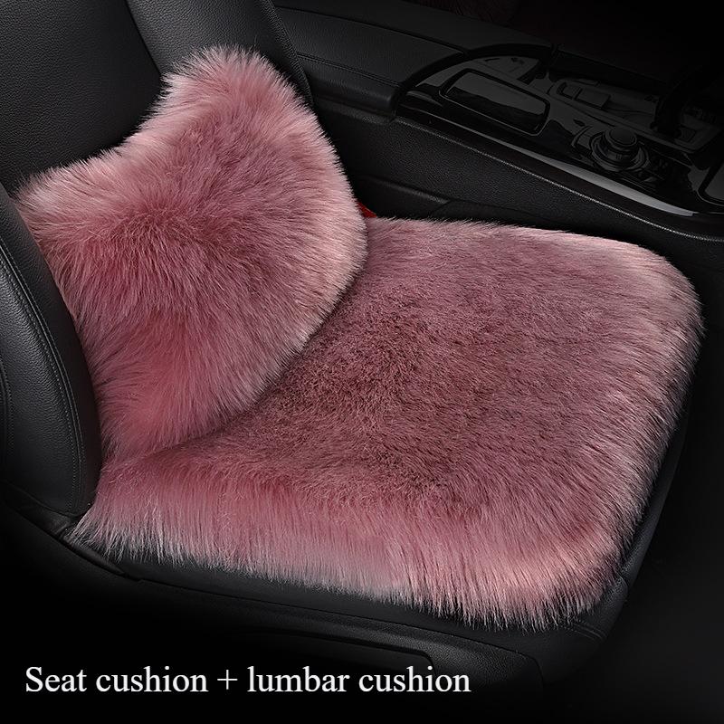 Warm Plush Car Seat Covers Universal Long Wool Fur Car Front Seat Protect Cushion Mat Warm Thick Plush Cushion Seat Cover