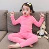 Kids Thermal Pajama Set Long Sleeve Cotton Fleece-Lined Sleepwear Boys Girls Winter A-Class Safety