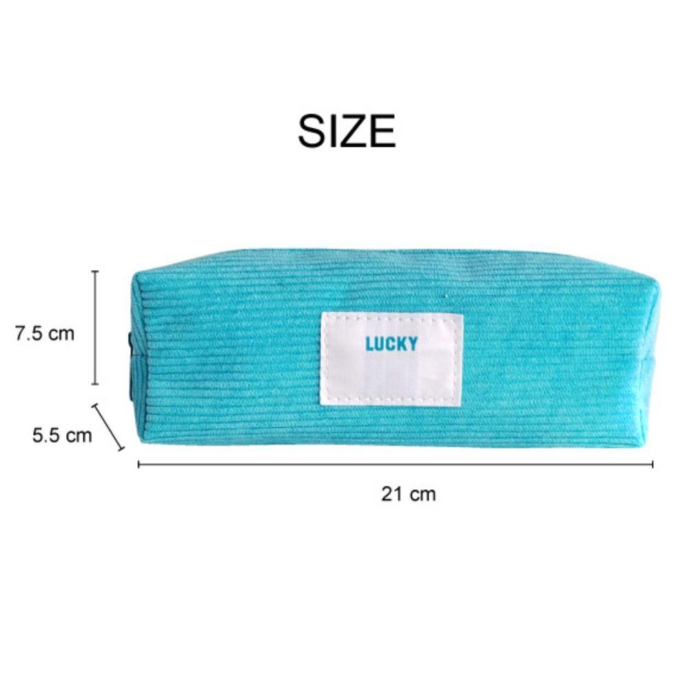 High Quality Corduroy Pen Bag Zipper Stationery Stationery Storage Bag Candy Color Pen Box