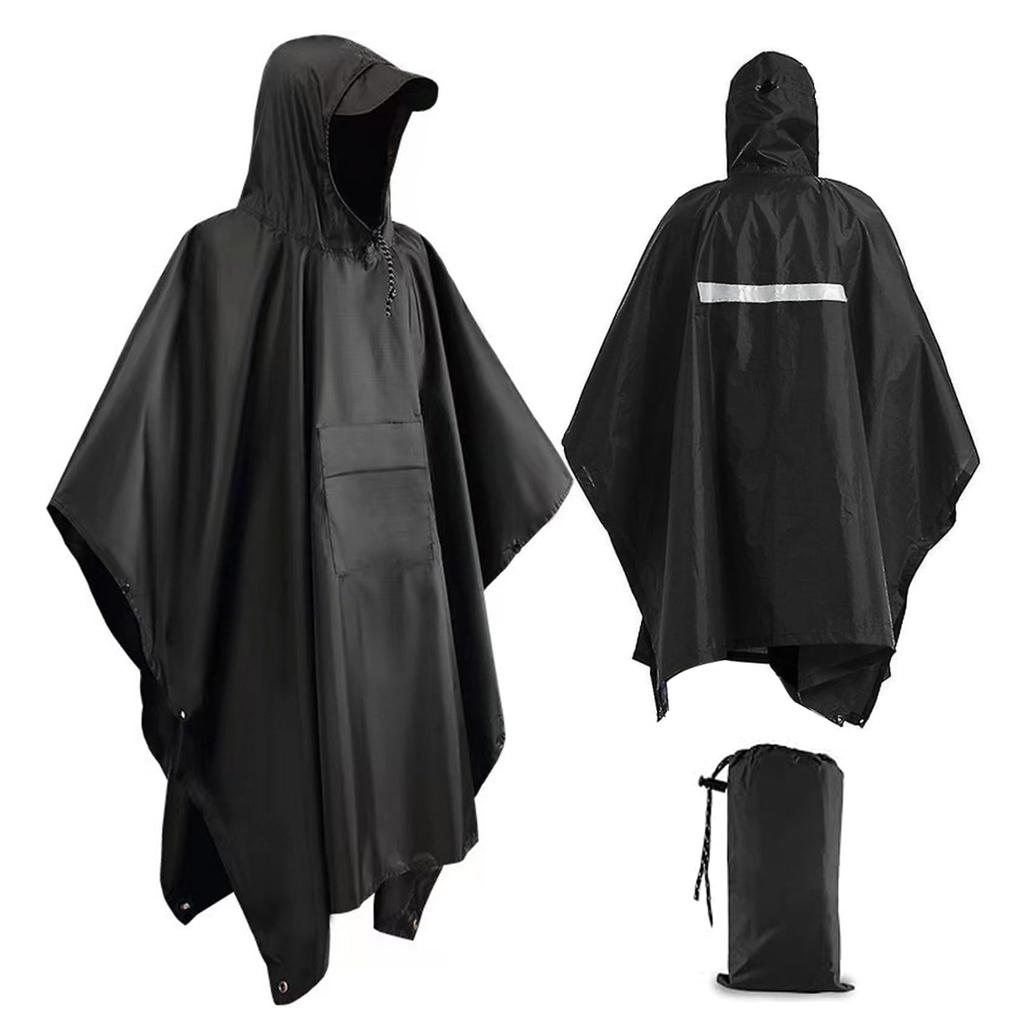 Rain Running Poncho Rain Reflective Backpack Storage Bag PU Easy to Disaster Prevention Rainy Season For Unisex Free [Xrkuu] Raincoat, Poncho,