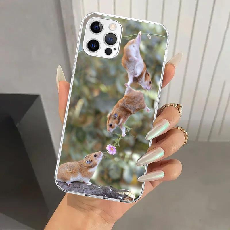 

Cute Lovely Pet Hamster Phone Case for Iphone 17 Air 16 15 Plus 14 13 Mini 12 11 Pro Max 16E 7 8 SE 2020 Soft Funda Print Shell iPhone 11