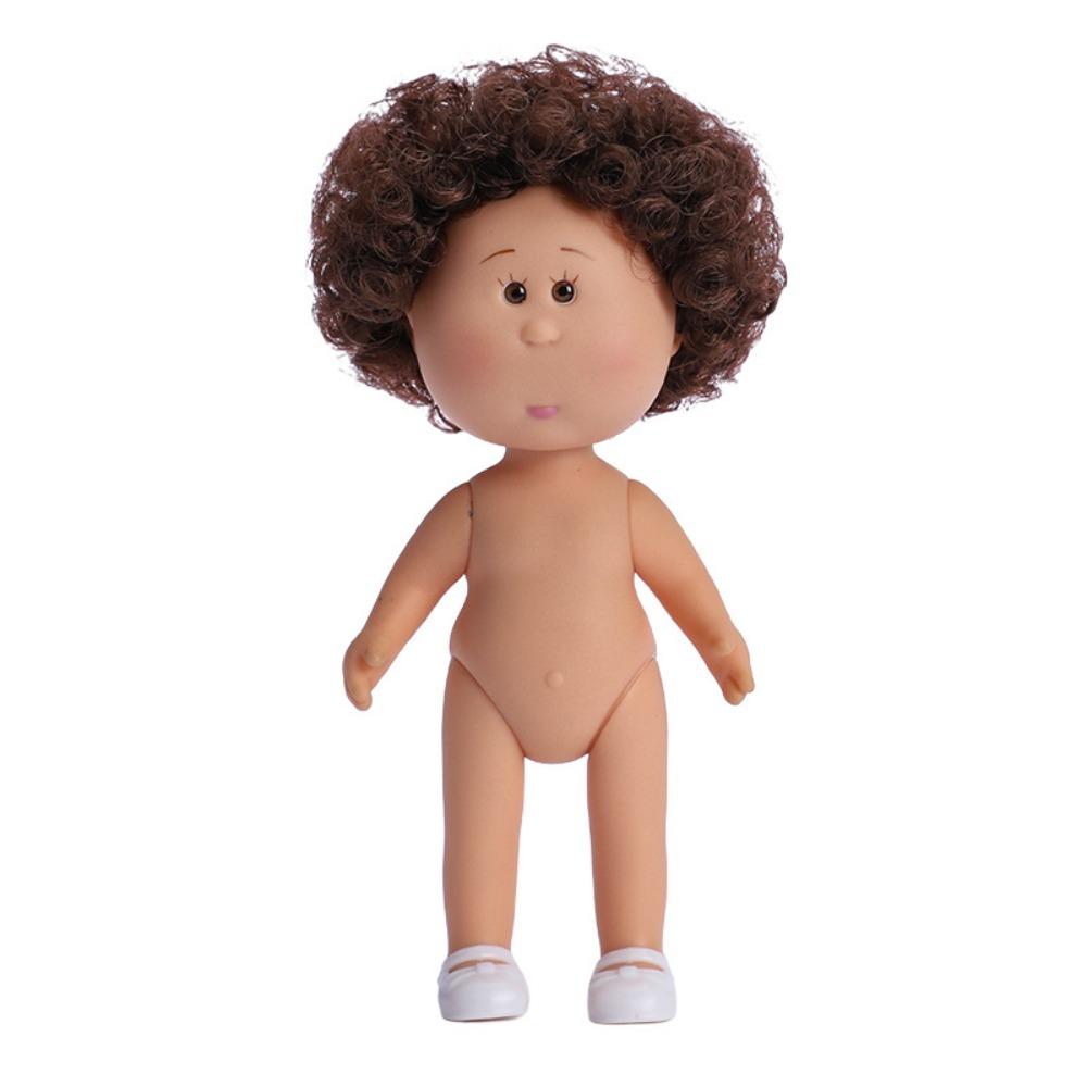 Dress Up 14cm Bean Eye Vinyl Doll Curly Hair Action Figure Body Mia Potato Dolls  Doll Accessories
