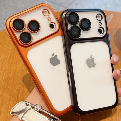 New Shockproof Case Transparent Phone Case For iPhone 17 Pro Max 17Air Plating Frame Lens Film Protection Anti-fall Hard Clear Cover