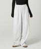 ROCKED GARAGE [Unisex] Training Pintuck Wide Sweatpants [White Melange]
