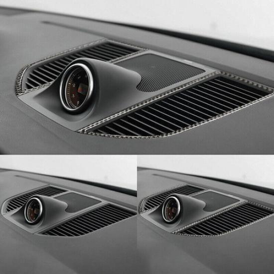 4pcs Carbon Fiber Dashboard Air Vent Outlet Cover Trim For Porsche Macan 2014-21