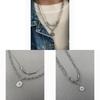 Geometric Layered Stainless Steel Pendant Necklace For Men And Women