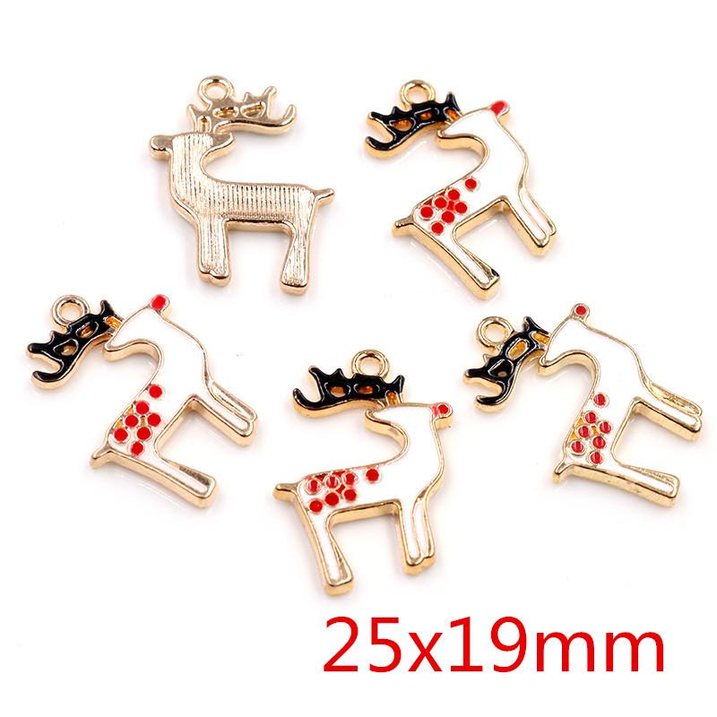 Fashion 10pcs Enamel Christmas Charm Pendant for Necklace Bracelet Earring Findings Alloy DIY Jewelry Making Supplies