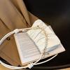 Fashion Clouds Ladies Bag French Pleated Shoulder Bag Hundred Chain Girls Crossbody Bag Pearl Decoration PU Material