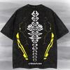 CyberPunk EdgeRunners Vintage Tričko s kyselinovým praním - Jemný Anime Grafický T-Shirt.