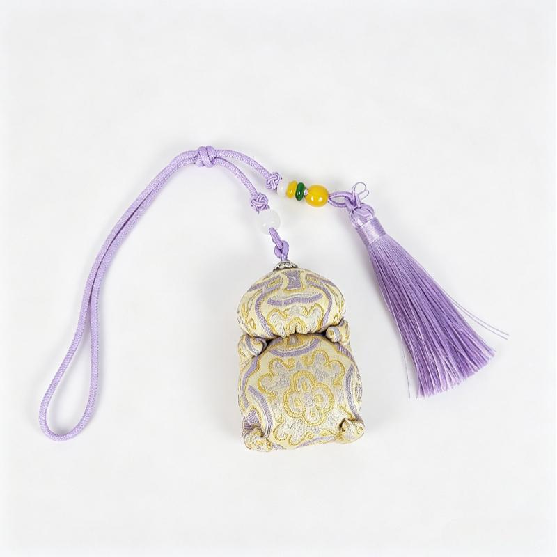 Ethnic Zhuang Brocade Mascot Hanging Ornament Woven Tassel Bag Charm, 7 Colors Available