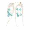 Lake Green Beaded Tassel Temperament Holiday Style New High-end Summer Seaside Women's Earrings
