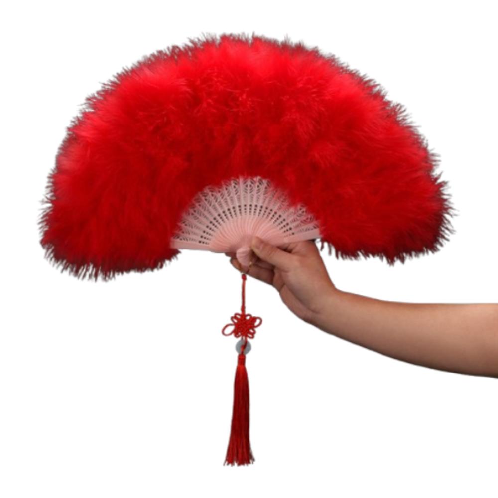 Chinese Handheld Feather Fan Colorful Show Dance Fan Art Fans Cosplay Props Fan  Home Decoration