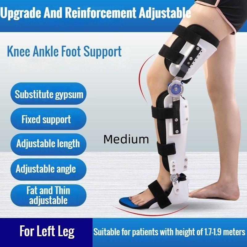 New Adjustable Angle Height Knee Ankle Foot Orthosis Brace Thigh Knee Joint Foot Support Fixator Rehabilitation Ligament Protector