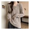 NaVaVa Men Ribbed V Neck Long sleeVe KniT T shirT Nk2335