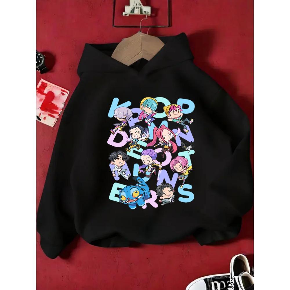 KPop Dämonenjägerin Rumi Niedlicher Cartoon Mädchen Hoodie Warm Kinder Welle Mode Lässiges Oberteil Pullover für Mädchen