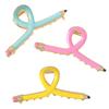 Aesthetic Pencil Hair Claw Clip Strong Hold Claw Clip Ponytail Holder for School Student Teachers Day Gifting Supply