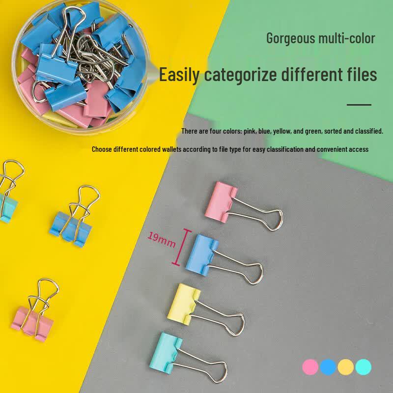 Deli 19mm Colorful Binder Clips (40 Pcs)
