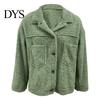 Trendy Women Outerwear Winter Jacket with Double Pockets Thick Fleece Button Closure Cardigan Coat Long Sleeves Warm Windproof Heat Retention Outdoor