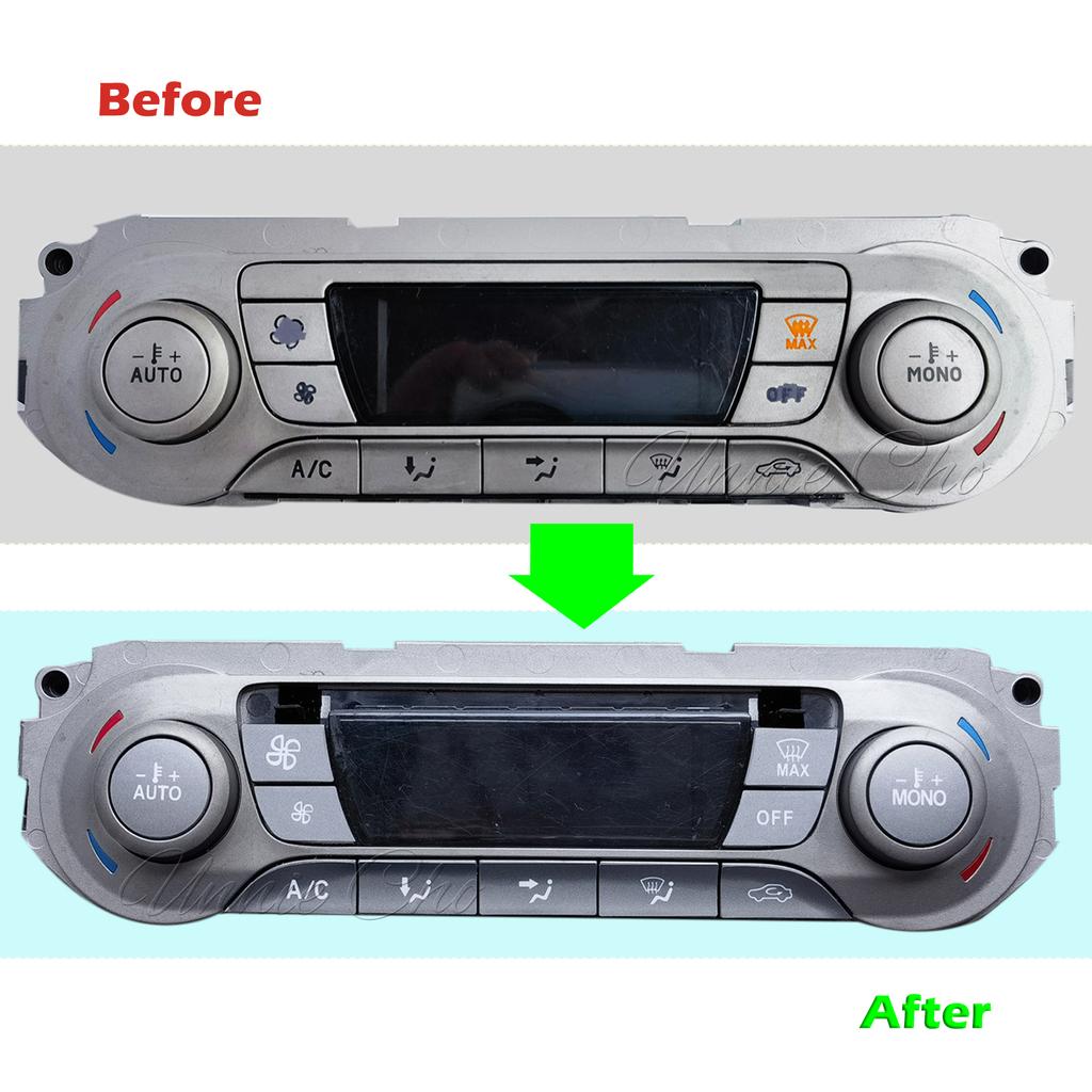 BBBI7 For Ford Focus Button Sticker for Ford Focus 2 MK2 Accessories Silver Vinyl Climate Repair Decals for MK1 MK III Air Dashboard