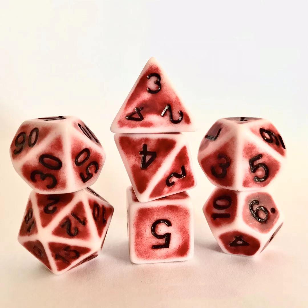 

7 шт./лот, многогранные игральные кости из смолы D&D D4 D6 D8 D10 D% D12 D20, многогранные игральные кости TRPG, настольные игры 304