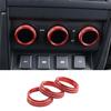 Fit For Defender 110 - Red Aluminum Rear AC Knob Ring Cover Trim 3pcs