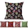 Modern Colorful Skull Style Cushion Cover Mexico Horror Skull Head Pattern Decorative Cotton Linen Throw Pillow Case Cojines