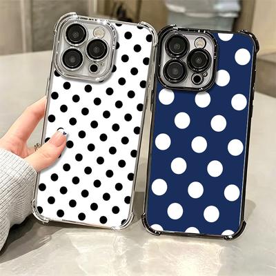 Polka Dots Art Fashion Desgin Soft Phone Case For iPhone 15 16 17 Air 14 Pro Max 16E Plus 13 12 Mini Plating Anti-Fall Fundas