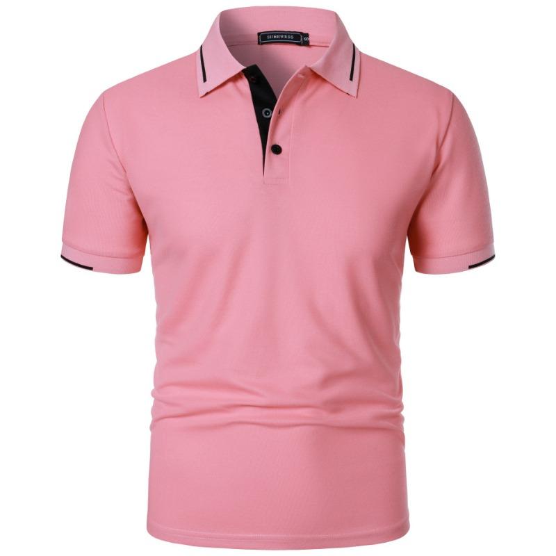 Mens Summer Classic Short Sleeve Polo Tops Button Placket Regular Fit and Solid Lightweight Casual Outdoor Pullover Topss