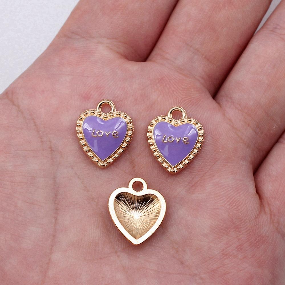 Charms Heart Enamel Pendants Wedding Jewelry Findings QC066