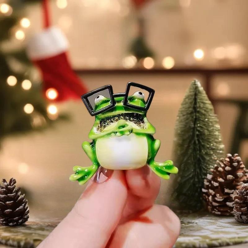 Cute Unique Glasses Frog Brooch For Women Men Personality All-Match Animal Pin Brooch  Party Jewelry Accessories Gift
