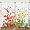 Curtains, Vegetables, Red Peppers, Digital Printing, Blackout Curtains, European And American Sizes, No Punching