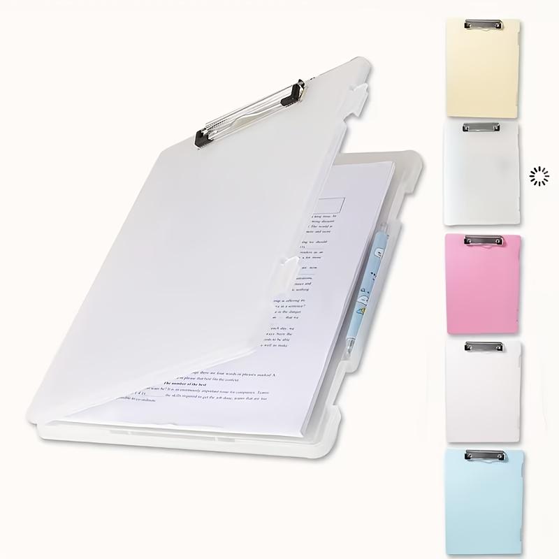 Clipboards with Storage, Plastic Storage Clipboard with Low Profile Clip, Binder Clipboard Folder Side-Opening,Office Supplies