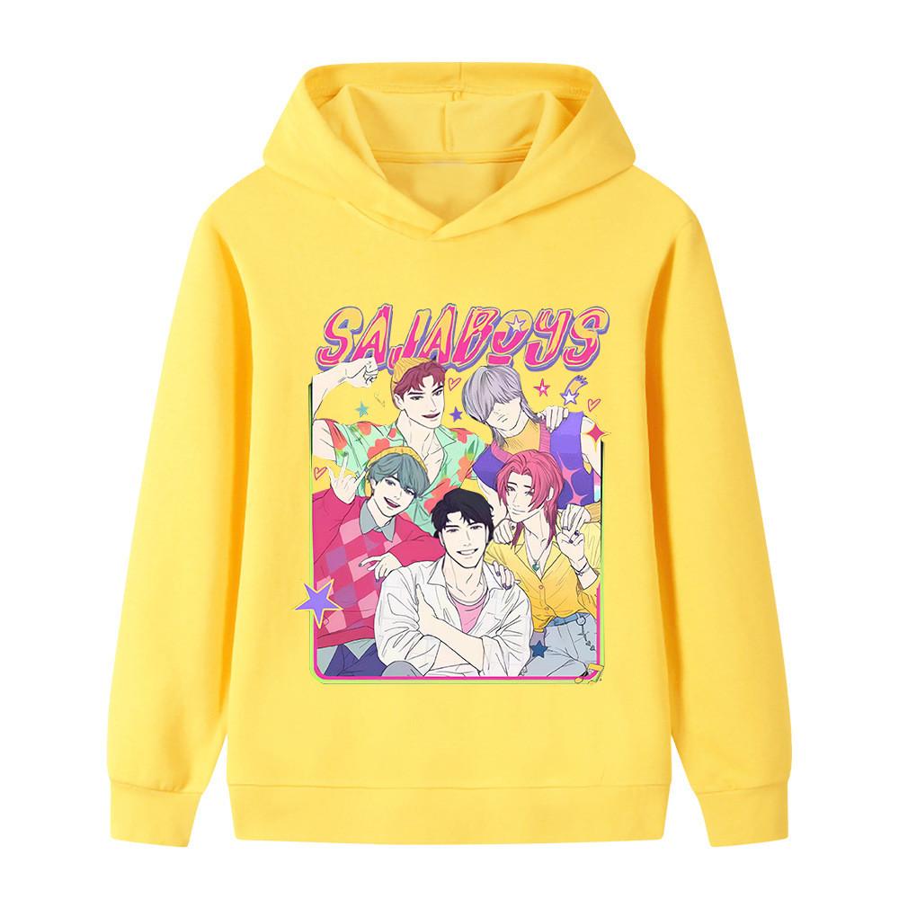 B1227 Kids Boys Girls Sajaboys Kpop Rumi Zoey Mira Print Long Sleeves Hoodie