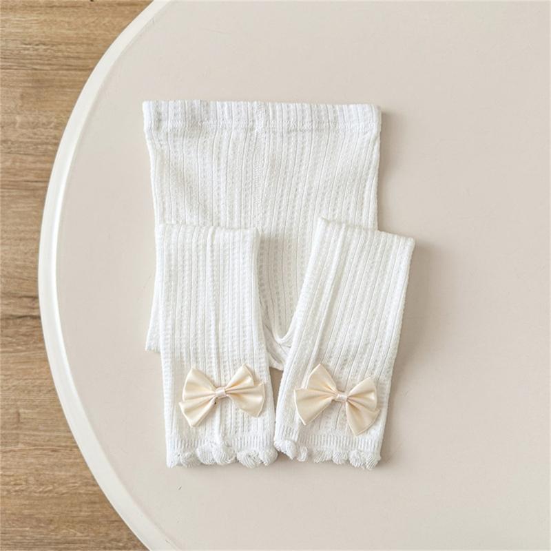 Solid Color Girls Leggings Infants Baby Bottoming Pants 2025 Summer Daughter Child Nine Point Bottoms Kids Tights