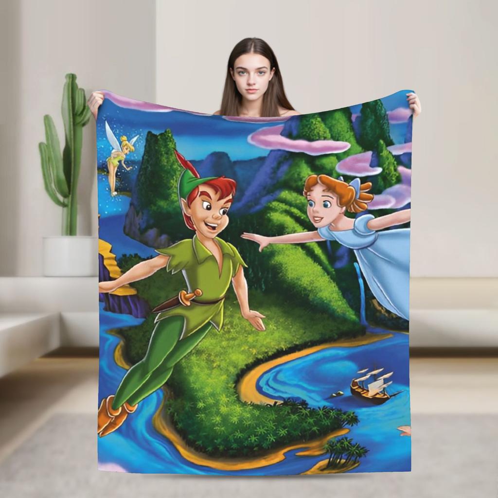 Peter Pan Tinker Bell Blanket  Wool Awesome Warm Throw Blankets for Bedding Lounge  Winter