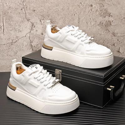 Fashion New Men's White Sneakers, Korean Style Versatile and Fashionable Board Shoes, Men's Breathable Casual Shoes B39