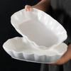 Heat-resistant Ruffled Edge Serving Plate Rectangular Meal Plate Artistic Steamed Fish Plate  Soup