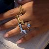 Creative Cartoon Dog Ring Cat Lines Opening Ring Hip Hop Stainless Steel Women Jewelry Party