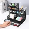 Großer Stiftebecher mit Schublade Multifunktionaler Stiftehalter Büro Schreibtisch Stifteorganizer für Stifte Bleistifte Marker