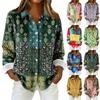 Women's Shirt Blouse Print Button Long Sleeve Casual Basic Shirt Collar Regular Top