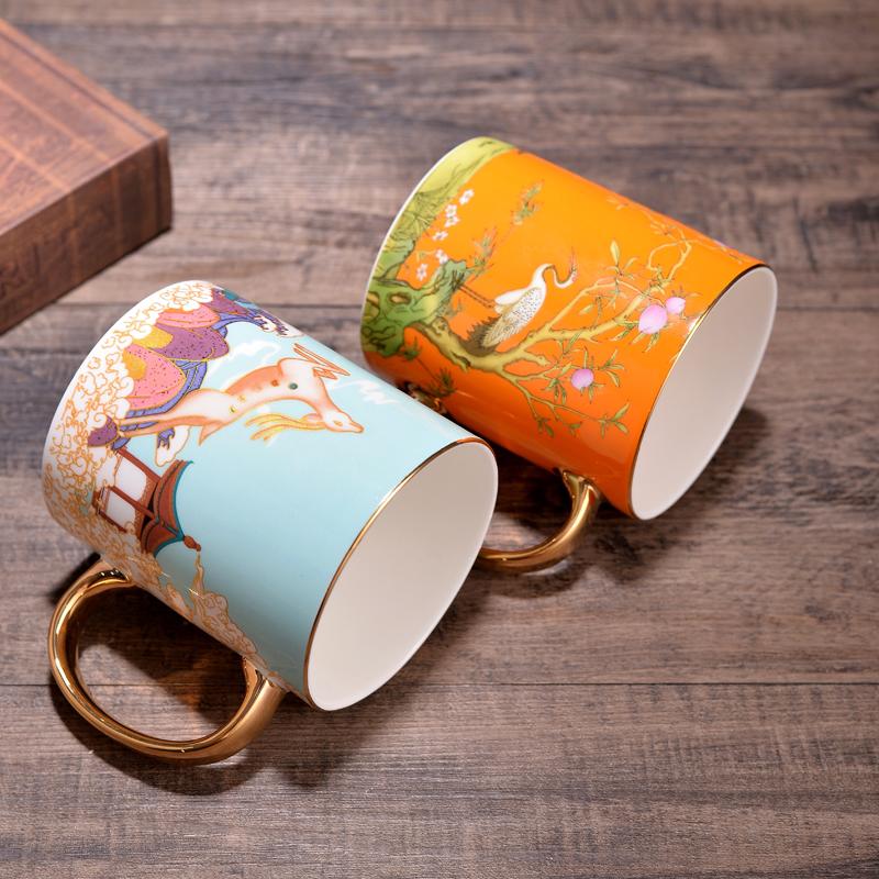 Ceramic Coffee Cup Chinese Style Milk Cup Couples Cup  Breakfast Cup Home Afternoon Office Tea Cup Ceramic Gift Cup