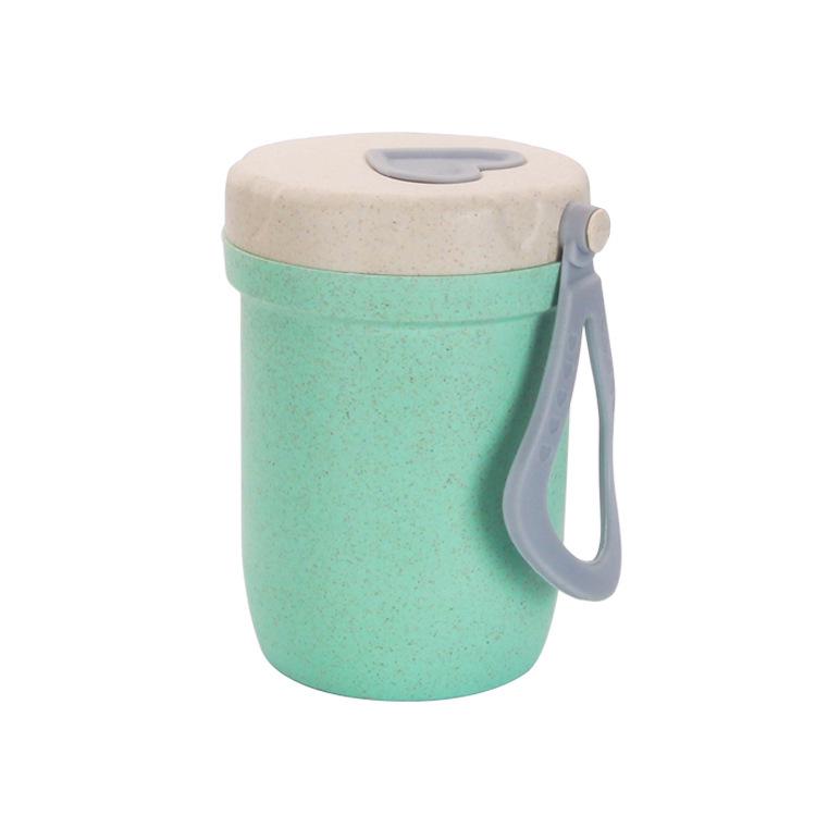 Microwaveable Wheat Straw Soup & Porridge Thermos Cup - Portable, Sealed Breakfast Gift for Students